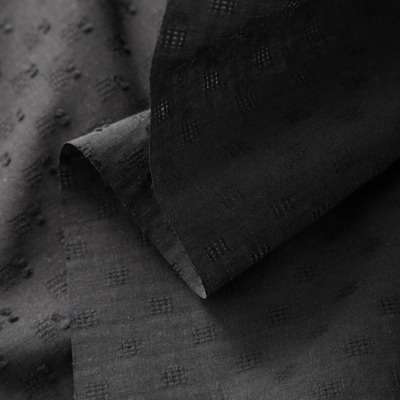 Cotone Dobby traforato – nero,  image number 3