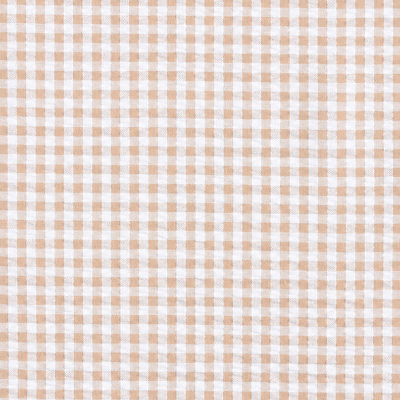 seersucker misto cotone, quadretti Vichy – beige,  image number 1