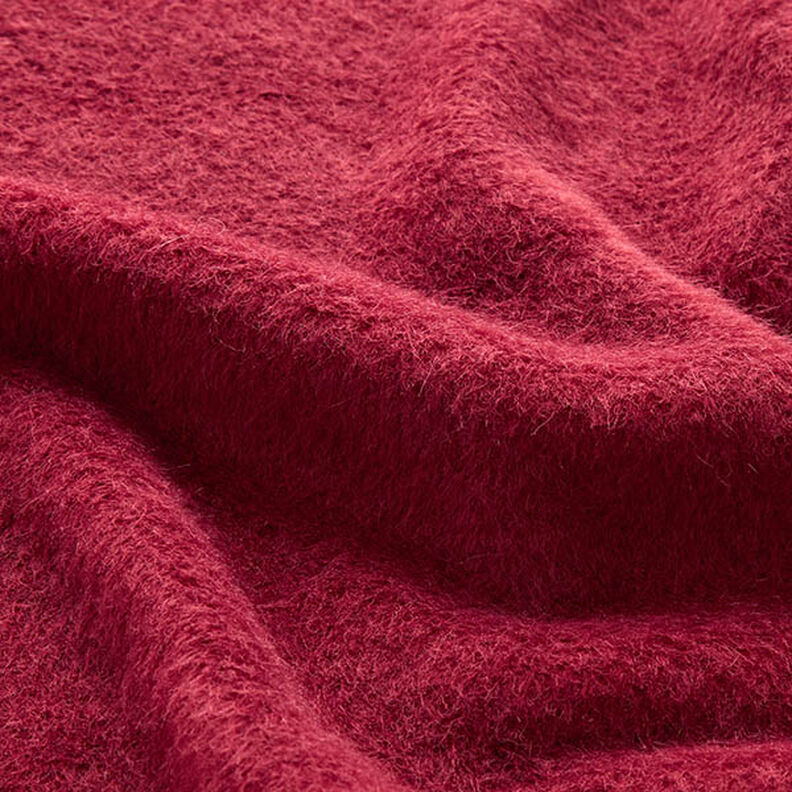 Tessuto per cappotto in maglia soffice tinta unita – rosso scuro,  image number 2