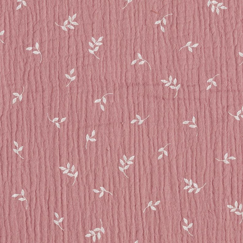 mussolina / tessuto doppio increspato Ramo – rosa antico scuro/bianco,  image number 1