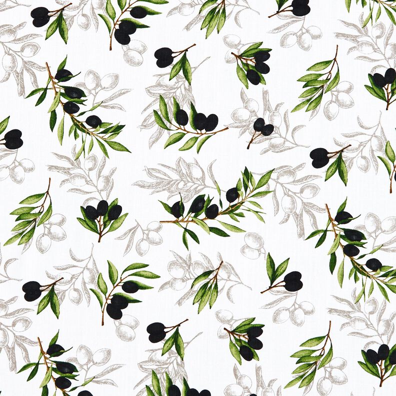 tessuto arredo panama Olive – bianco/nero,  image number 1