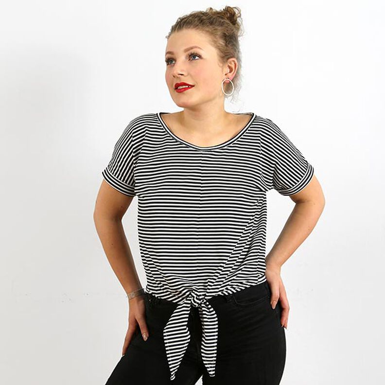 FRAU BILLE - camicia casual annodata in vita con maniche a risvolto, Studio Schnittreif | XS - L,  image number 2