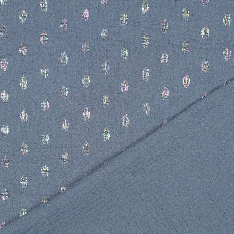 mussolina / tessuto doppio increspato Pois stampa laminata | by Poppy – grigio blu,  image number 4