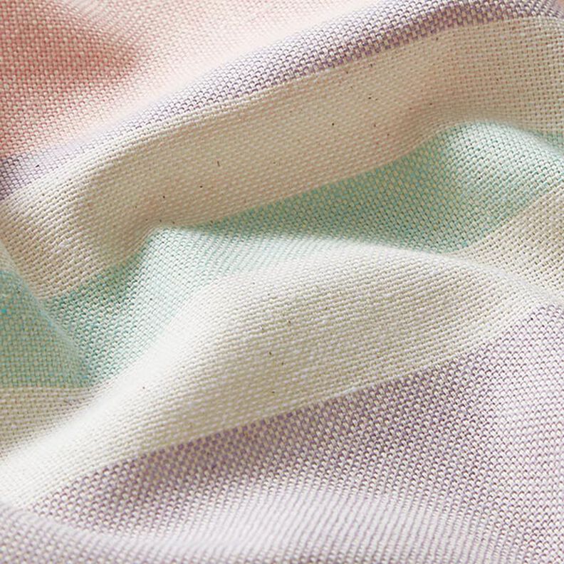 tessuto arredo mezzo panama Mix colorato a strisce riciclato – lillà pastello,  image number 2
