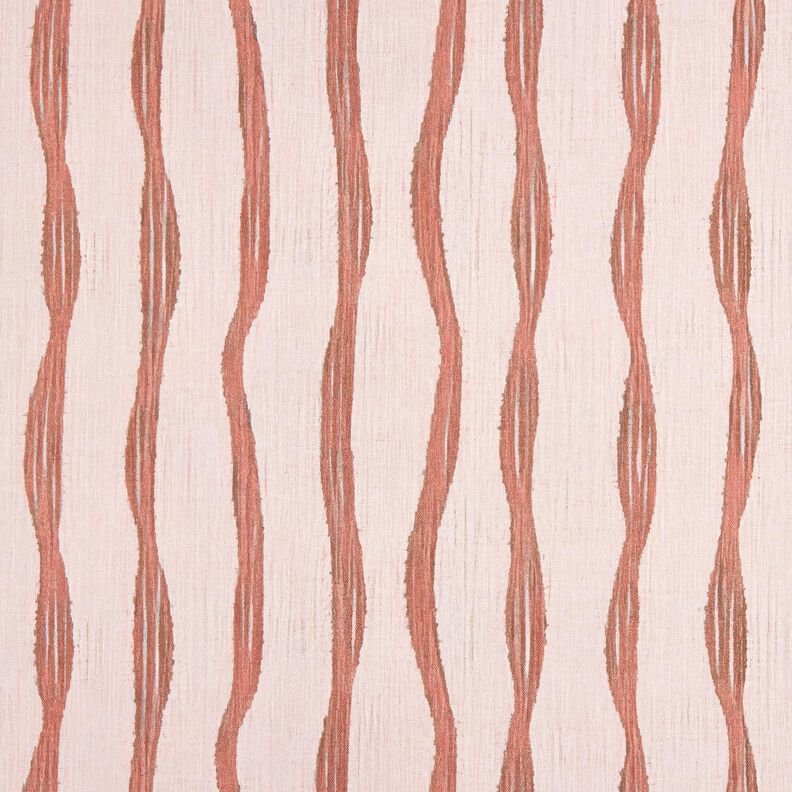 tessuto arredo mezzo panama Righe ondulate – rosso/rosé, image number 1