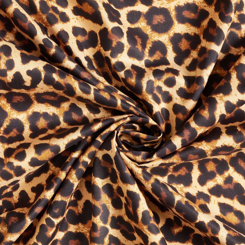 Tessuto di viscosa Leopardo – beige/nero,  image number 3