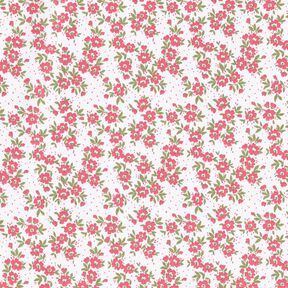 popeline di cotone Mare di boccioli – rosso/bianco, 