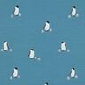 GOTS French terry, felpa estiva Famiglia dei pinguini stampa digitale – colore blu jeans,  thumbnail number 1