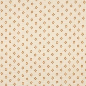 GOTS mussolina / tessuto doppio increspato Motivo a rombi Boho  | Poppy Fabrics – crema/cannella, 