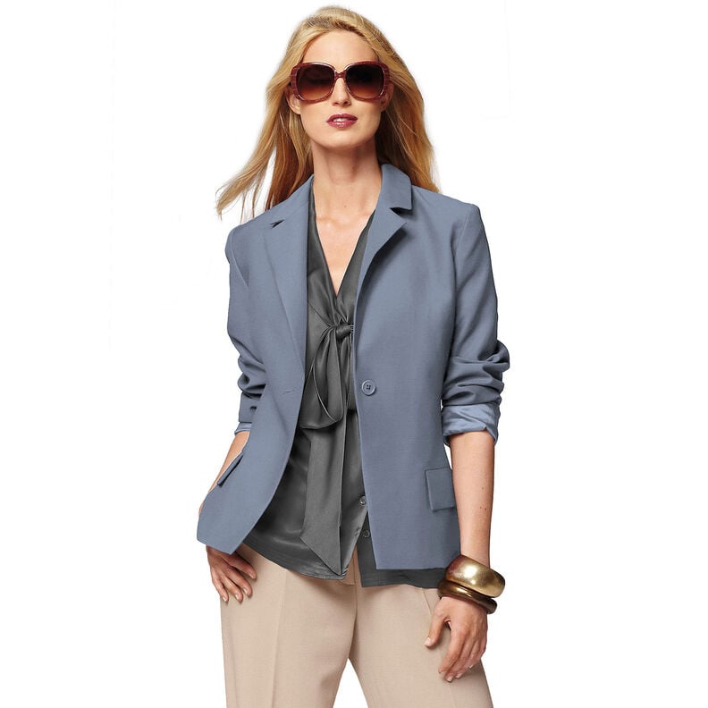 tessuto spinato in cotone stretch – grigio blu, image number 5