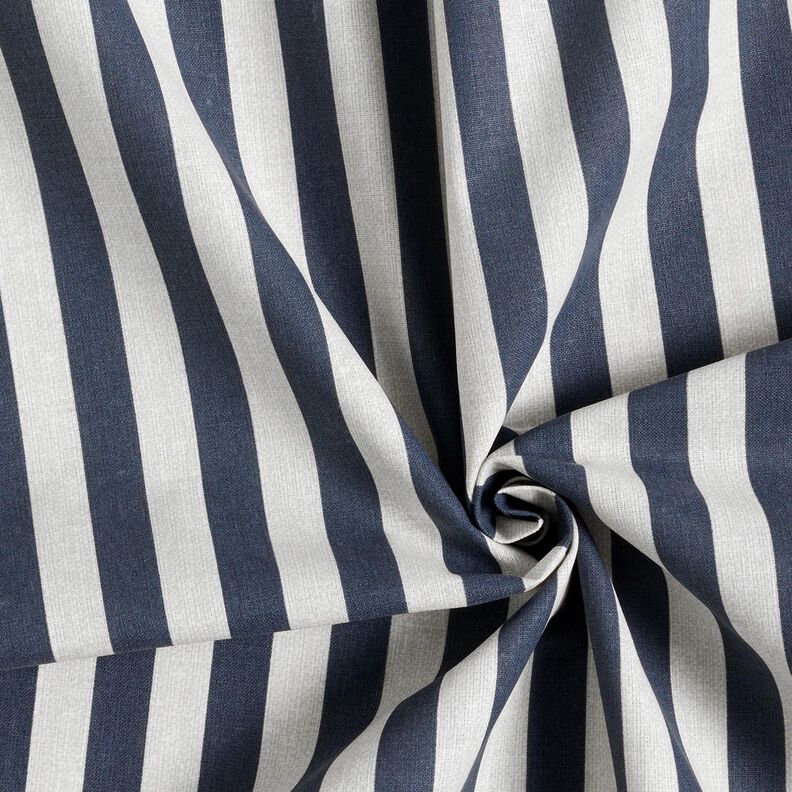 tessuto in cotone cretonne Strisce marittime – nero-azzurro/tortora chiaro, image number 3
