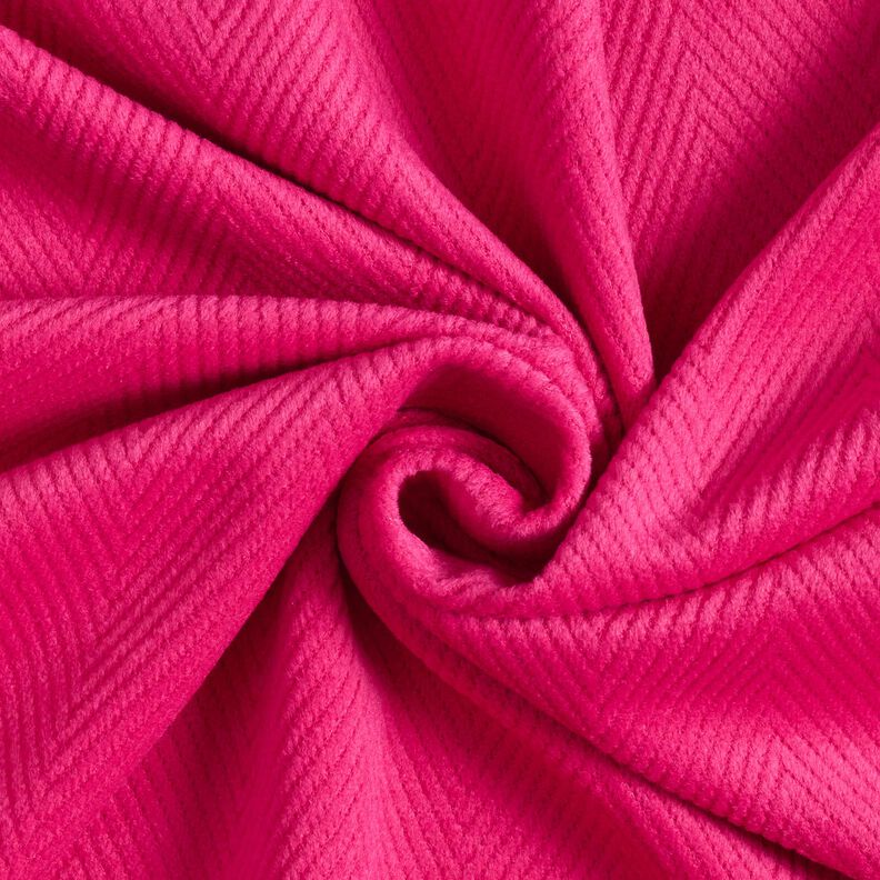 tessuto per cappotti Spina di pesce larga – rosa fucsia acceso, image number 1