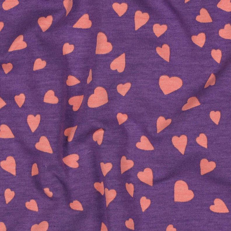 felpa estiva cuori | Poppy Fabrics – lillà/rosa anticato, image number 2