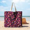 tessuto arredo tessuti canvas Ventaglio a fiori – nero/pink,  thumbnail number 7