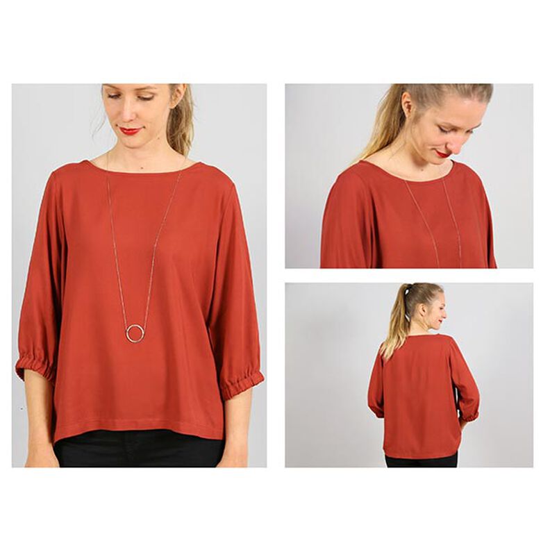 FRAU HOLLY - blusa ampia con fondo manica arricciato, Studio Schnittreif  | XS -  XXL,  image number 2