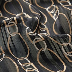 Chiffon gessato glitterato con maglia a catena – nero/bianco, 