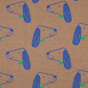 jersey di cotone cani | Poppy Fabrics – marrone chiaro/blu reale, 