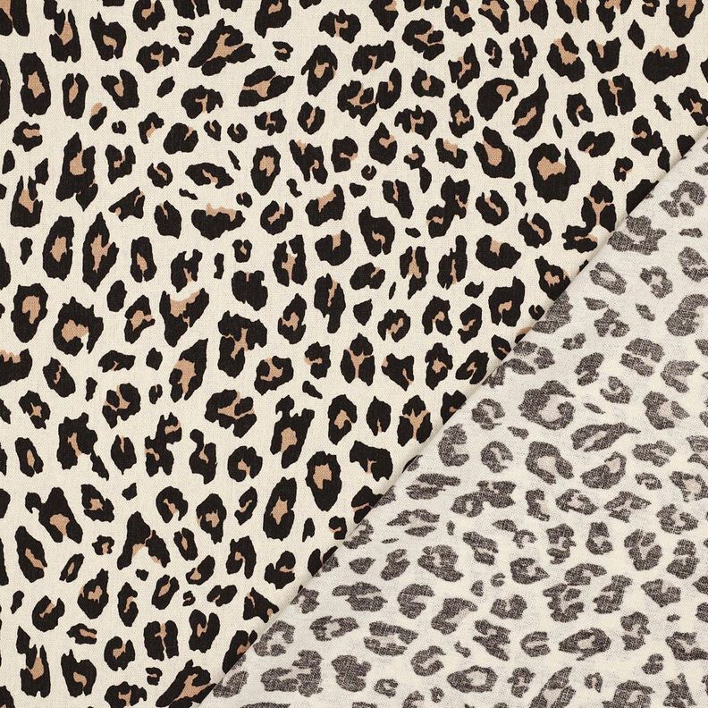 misto lino viscosa stampa leopardata | Poppy Fabrics &ndash; bianco lana/nero,  image number 4