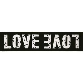 nastro elastico LOVE [ Larghezza: 40 mm ] – nero/argento, 