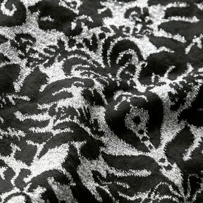 Jersey jacquard con motivi ornamentali – argento effetto metallizzato/nero, 