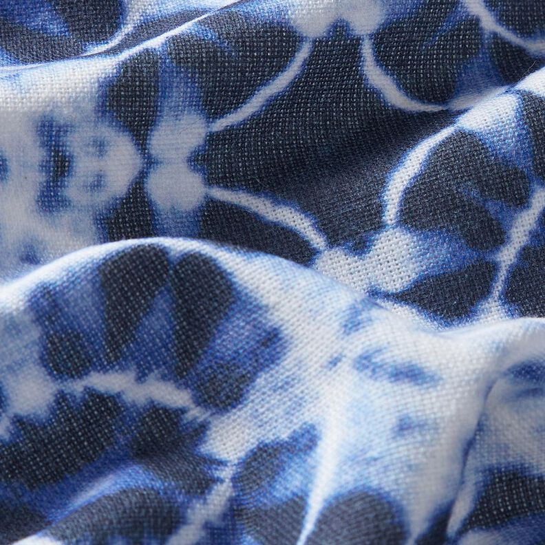 tessuto arredo tessuti canvas Cerchi batik – indaco/bianco, image number 2