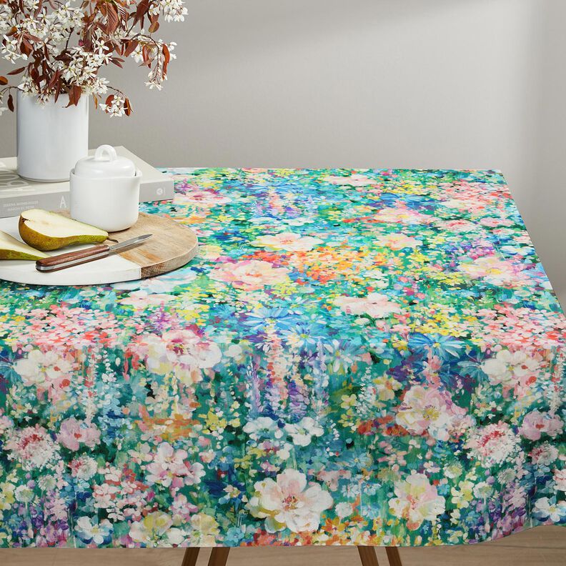 tessuto arredo tessuti canvas Quadri di fiori – verde/rosa,  image number 7