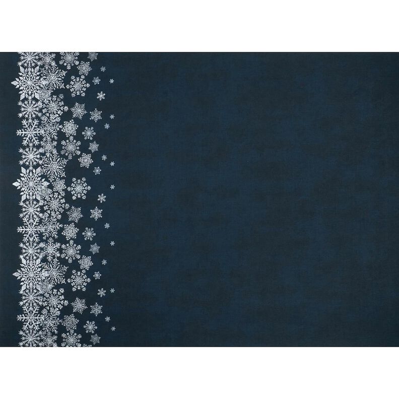 French terry, felpa estiva Fiori di ghiaccio tessuto con bordura | Glitzerpüppi – blu notte/bianco, image number 1