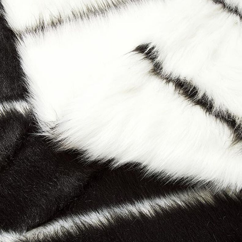ecopelliccia Righe trasversali – nero/bianco lana,  image number 5