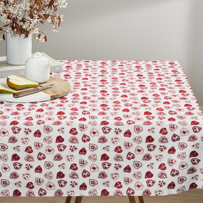 tessuto in cotone cretonne Cuoricini – bianco/rosso scuro, image number 6