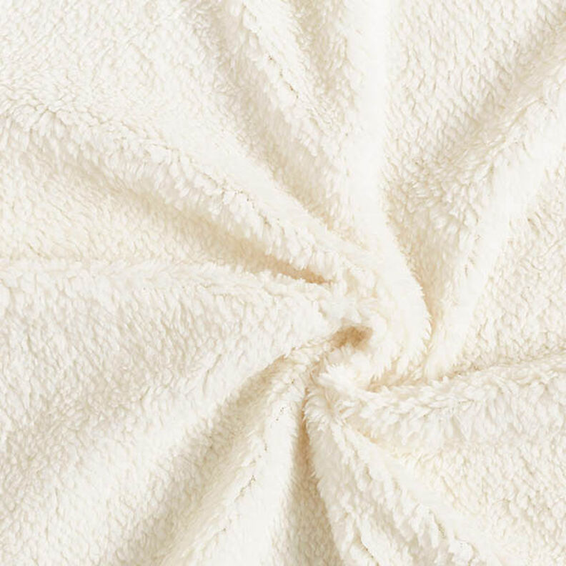 ecopelliccia tessuto teddy bear – bianco lana,  image number 1