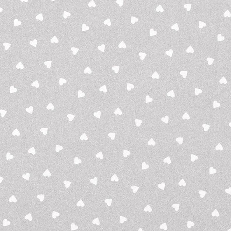 Popeline di cotone biologico con cuori sparsi – grigio chiaro,  image number 1
