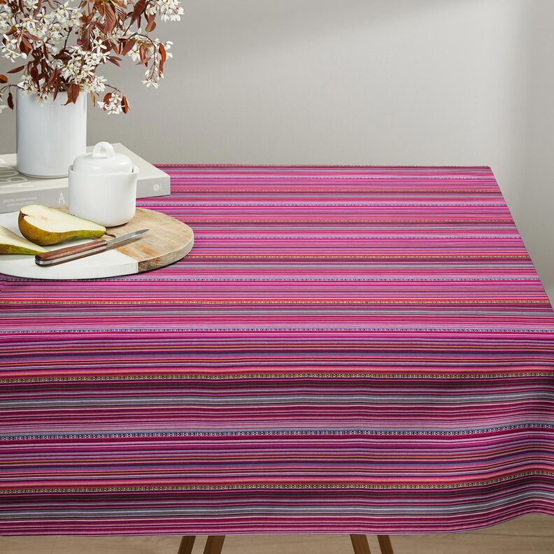 tessuto arredo Jacquard Righe sottili – porpora/bacca, image number 5