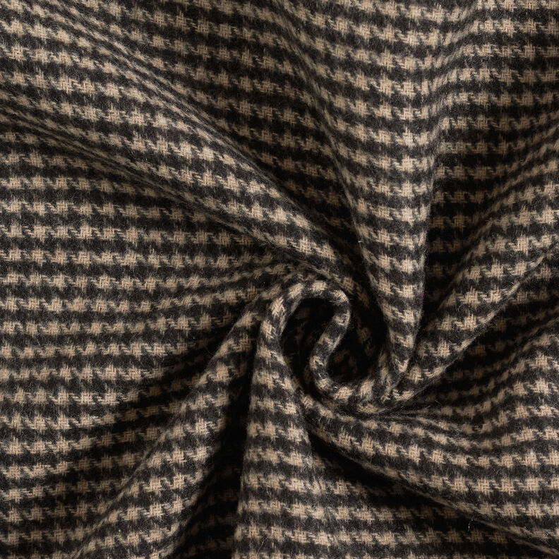 Tessuto per cappotti double face pied de poule/Tinta unita – grigio chiaro/nero,  image number 4