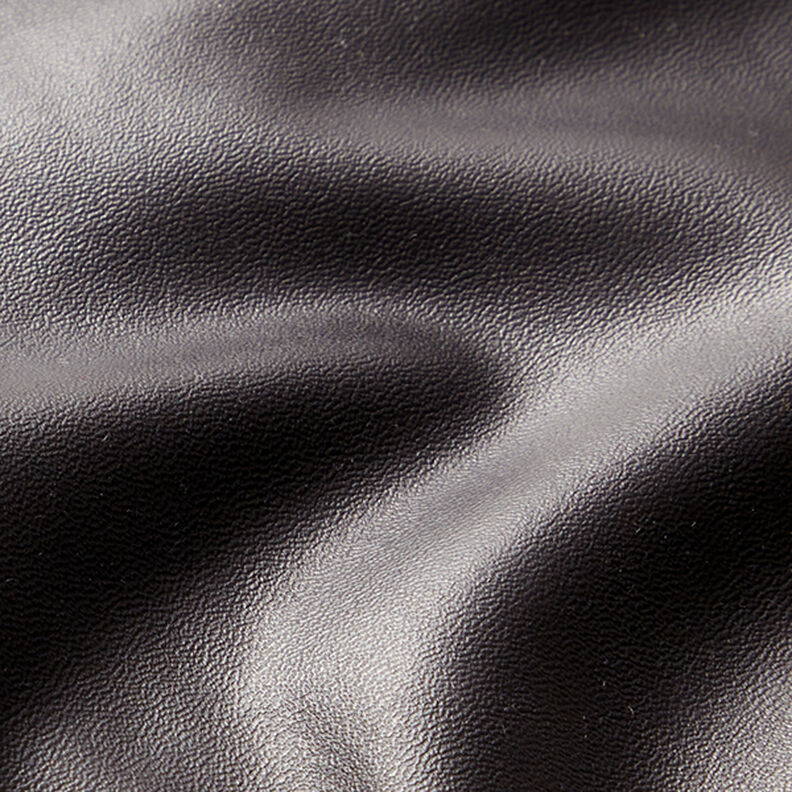 Finta pelle liscia elasticizzata in tinta unita – nero,  image number 2