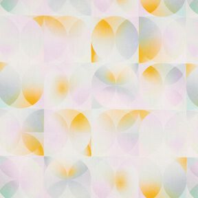 Maglia sportiva con forme ad acquerello – giallo sole/violetto pastello, 