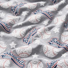 French terry, felpa estiva baseball – argento/bianco, 