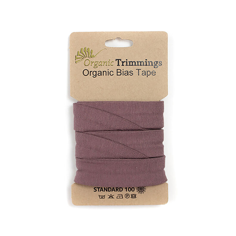 Nastro in sbieco jersey di cotone bio [3 m | 20 mm] – melanzana,  image number 1