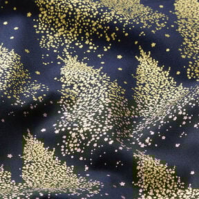 tessuto in cotone popeline Polvere d'oro degli abeti – blu notte/oro, 