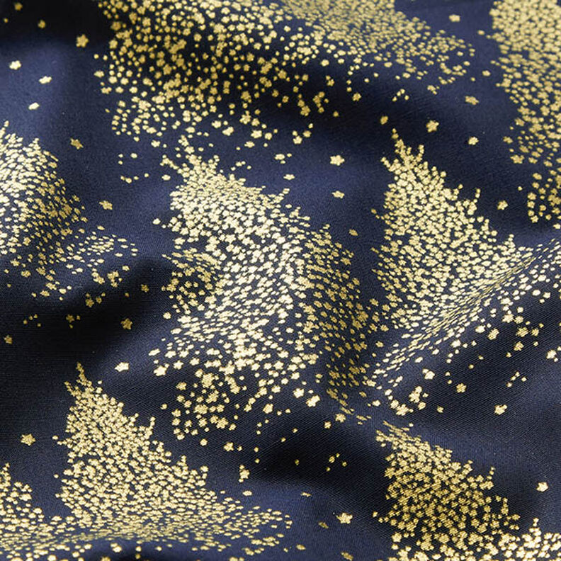tessuto in cotone popeline Polvere d'oro degli abeti – blu notte/oro, image number 2