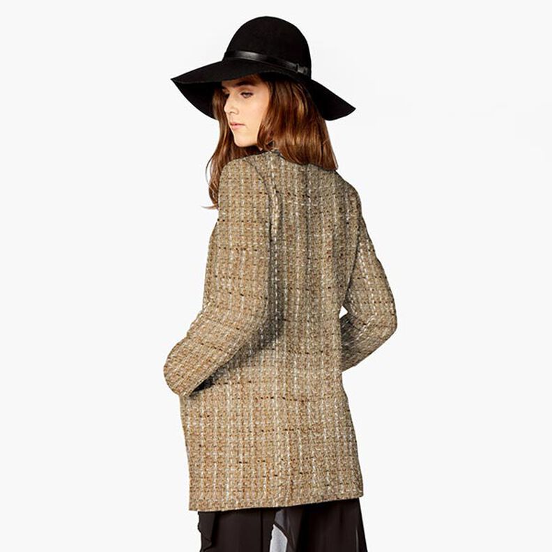 Tessuto per cappotti misto lana vergine melange – beige scuro,  image number 7