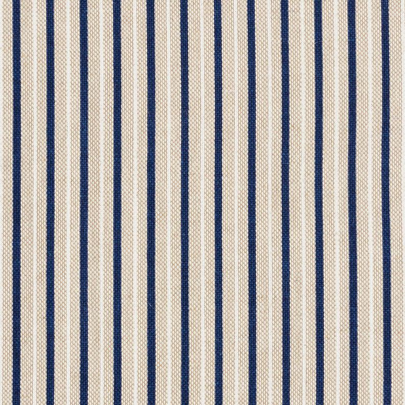tessuto arredo mezzo panama Righe strette navy – naturale/blu marino,  image number 1