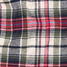 flanella di cotone Quadri | Poppy Fabrics – verde oliva/rosso, 