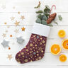 tessuto in cotone popeline Grandi stelle – rosso merlot/oro,  thumbnail number 7
