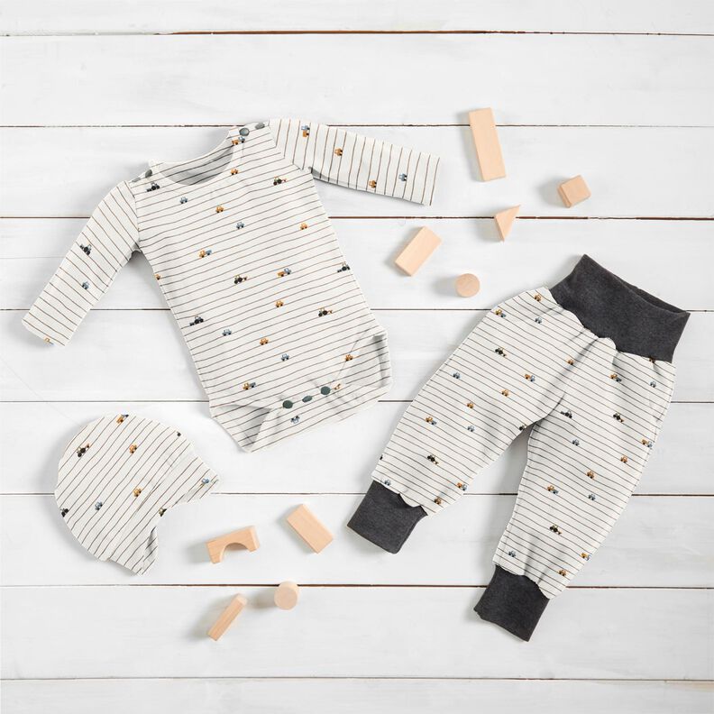jersey di cotone Mini veicoli sulle strisce – bianco lana,  image number 6
