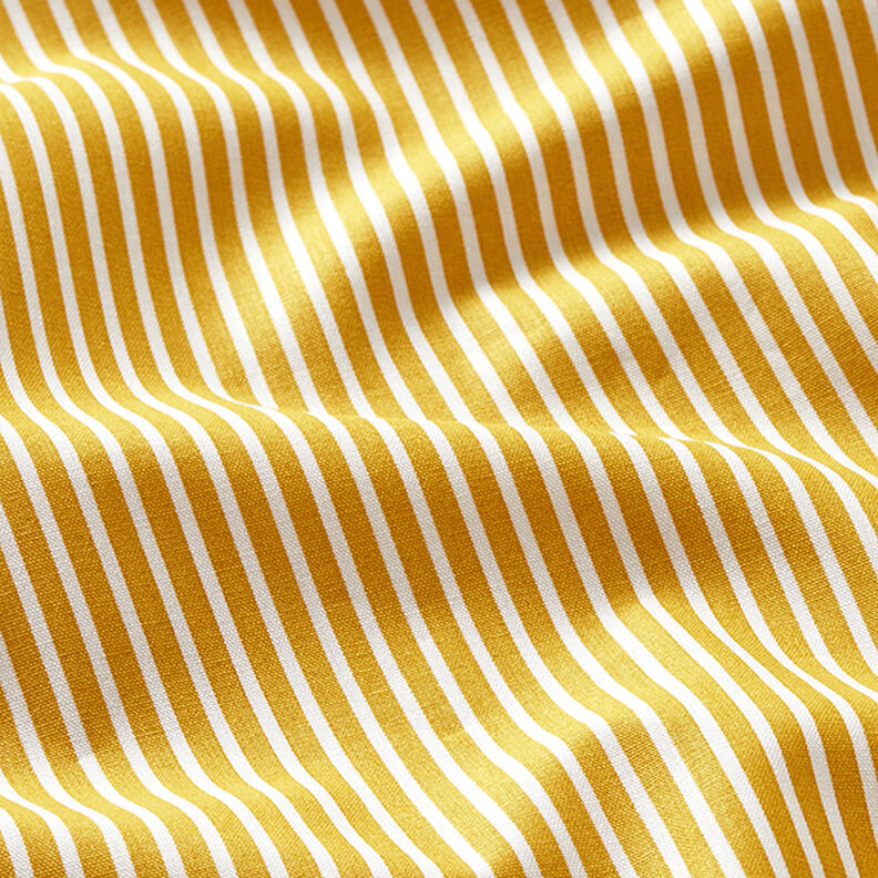 popeline di cotone strisce – senape/bianco,  image number 2