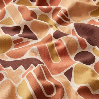 tessuto arredo jacquard, forme rétro, riciclato – giallo curry/naturale, 