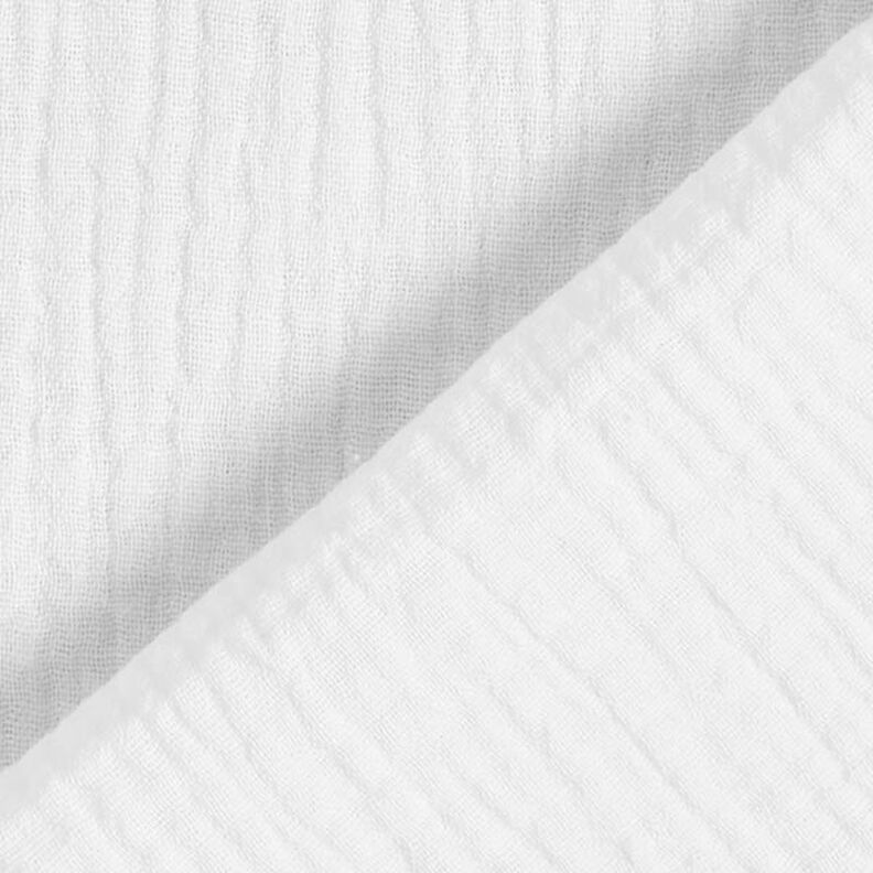 GOTS mussolina / tessuto doppio increspato | Tula – bianco,  image number 4