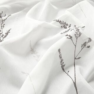 tessuto per tende a vetro voile Erbe pregiate 295 cm – bianco/nero, 