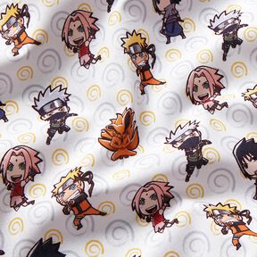 popeline di cotone Chibi Naruto Tessuto oggetto di licenza – bianco, 