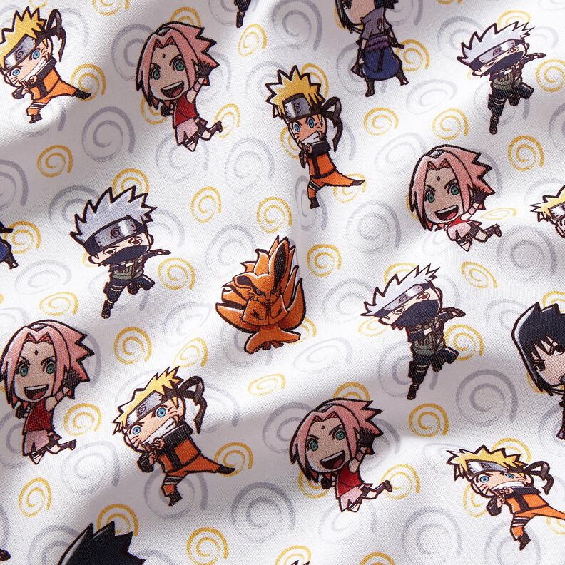 popeline di cotone Chibi Naruto Tessuto oggetto di licenza – bianco,  image number 2